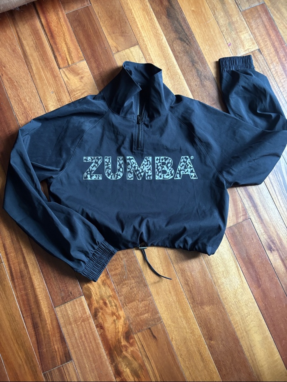 Zumba Fitness Black Half-Zip Pullover with Logo Tag
